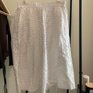J Crew White Midi Skirt